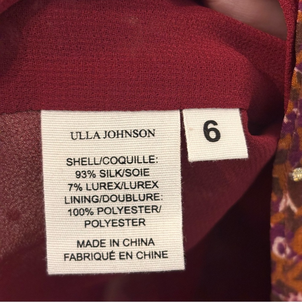 Ulla Johnson Brisa Mini Dress in Claret Patchwork Size 6 - Picture 15 of 15